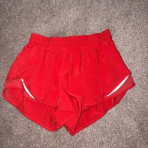 Women's Red Lululemon Hotty Hot Shorts